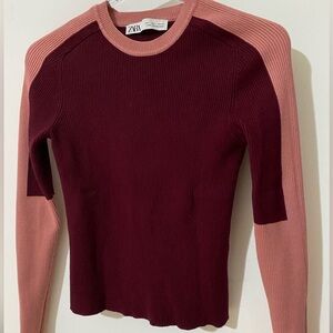 Zara Burgundy knitted top